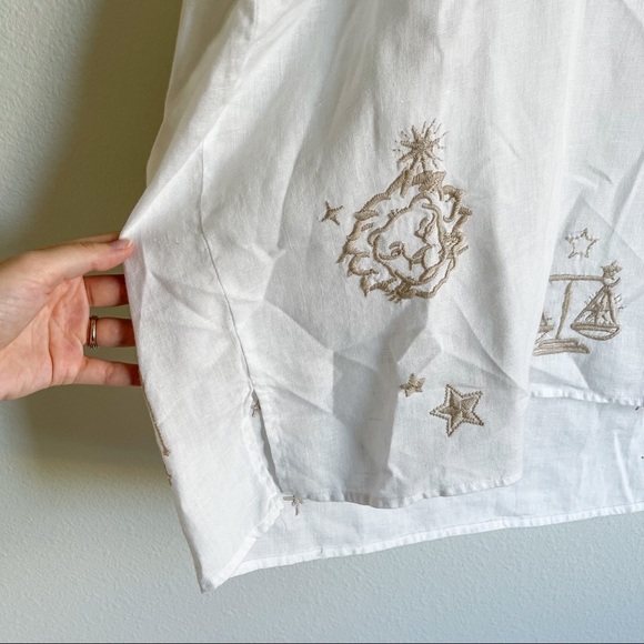 ❤️SOLD❤️Johnny Was Algol Linen Split Neckline Whi - Picture 7 of 11